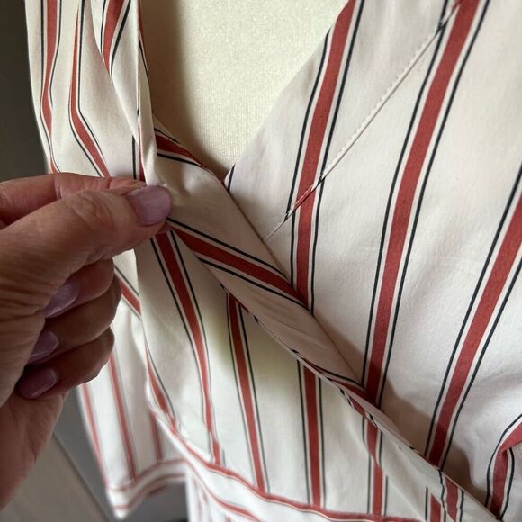 LANE BRYANT Blouse Striped Faux Wrap 18 *NWT* - Picture 11 of 12
